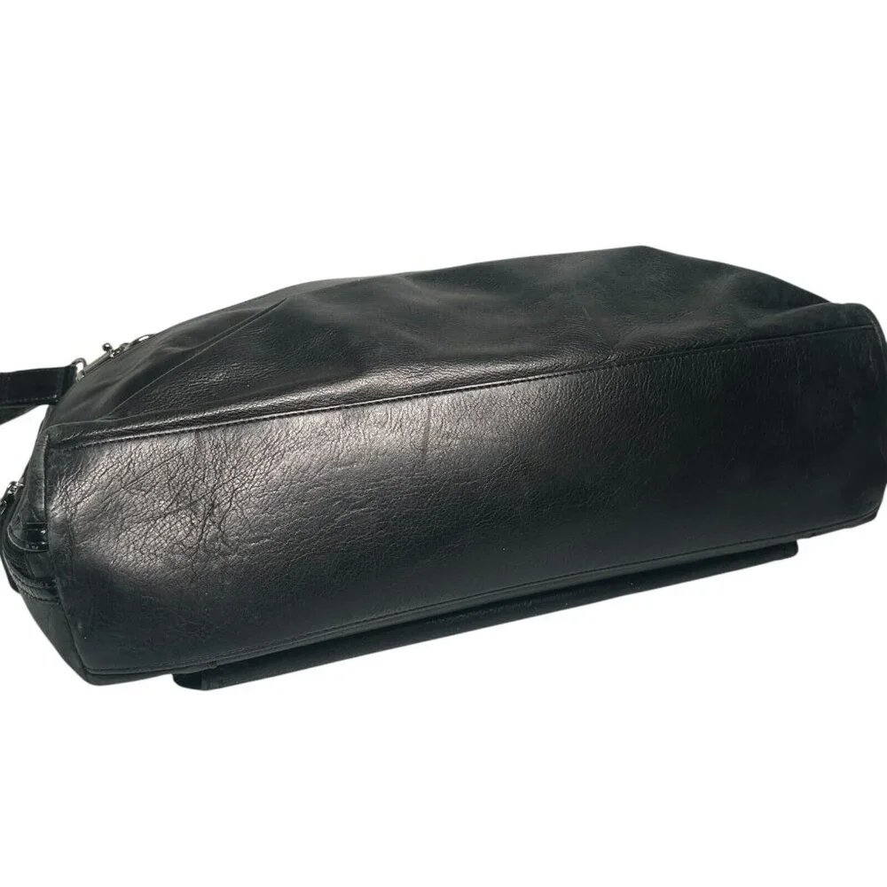 LEVENGER Leather Black Messenger Bag Briefcase Laptop
